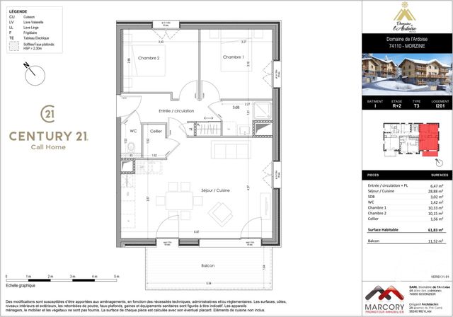 Appartement T3 à vendre - 3 pièces - 61.83 m2 - MORZINE - 74 - RHONE-ALPES - Century 21 Call Home