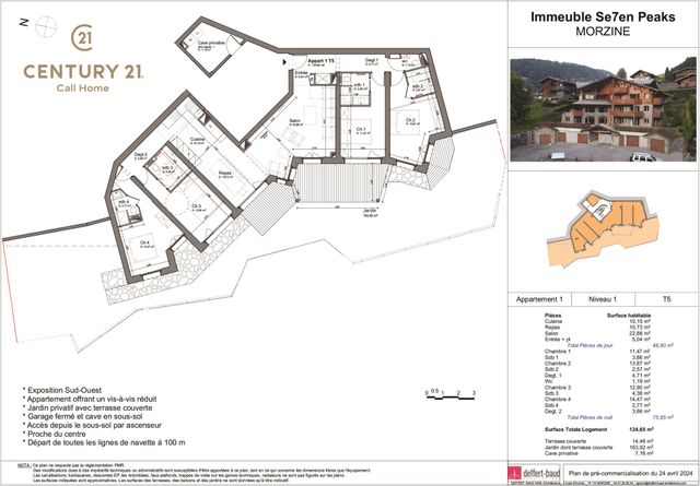 Appartement T5 à vendre - 5 pièces - 124.65 m2 - MORZINE - 74 - RHONE-ALPES - Century 21 Call Home